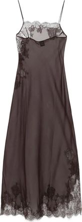 Carine Gilson Abito stile sottoveste in seta - Marrone