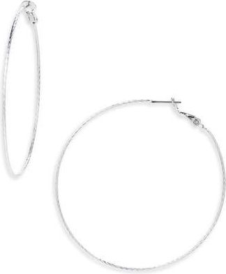 Panacea Textured Hoop Earrings in Silver at Nordstrom Rack