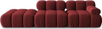 MICADONI Modulares 4-Sitzer Design Sofa Bellis mit Ottomane links - Samtbezug