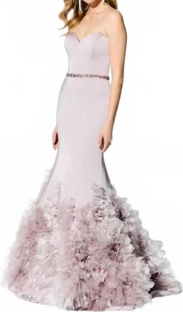 Mon Cheri Sweetheart Mermaid Gown In Lilac