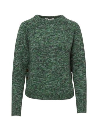 Autumn Cashmere Womens Tweed Buttoned Shirttall Sweater In Green