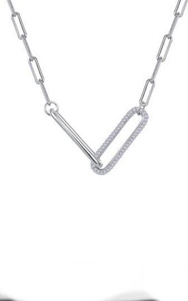 Lafonn Simulated Diamond Paperclip Necklace in Silver at Nordstrom Rack, Size 20