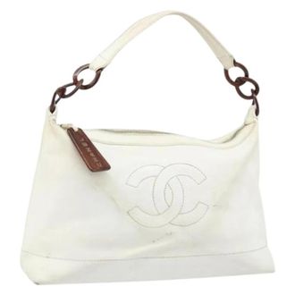 Chanel Pre-owned Shoulder Bags, female, White, Size: ONE SIZE Pre-owned Vintage Shoulder Bag