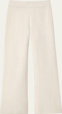 Lafayette 148 New York Striped Straight-Leg Cashmere Pants