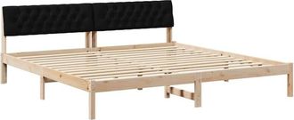 vidaXL Estructura De Cama Con Cabecera Marr&oacute;n Y Negro 200 X 200 Cm Vidaxl