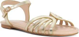 Dune London Womens Ladies Lilou - Leather Ankle Strap Open Toe Sandals - Gold - Size UK 6
