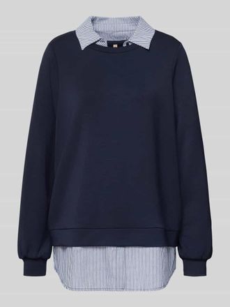 Soyaconcept Sweatshirt mit gerippten Abschl&uuml;ssen Modell BANU in Marine, Gr&ouml;&szlig;e XS