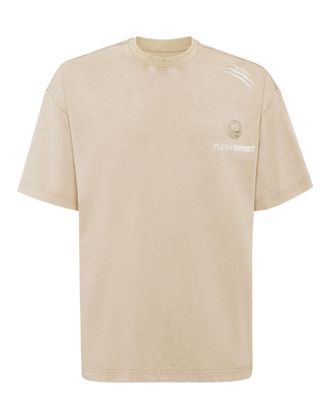 Plein Sport Cotton Round Neck T-Shirt Cold Dye