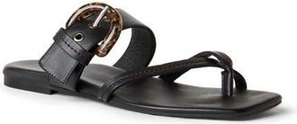 Aquatalia Asti Weatherproof Slide Sandal in Black Leather at Nordstrom, Size 10.5