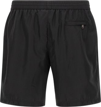 Dolce & Gabbana Logo Plaque Swim Shorts - Black