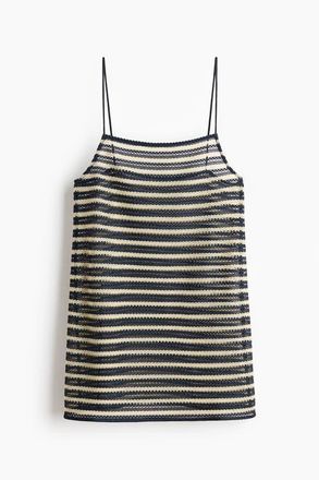 H&M Strappy Beach Dress in Navy Blue/cream Striped at Nordstrom, Size X-Large