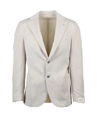 L.B.M. 1911 Cotton Velvet Jacket with Rounded Design and Button Closure