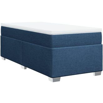 vidaXL Cama Box Spring Con Colch&oacute;n Tela Azul 100x200 Cm Vidaxl