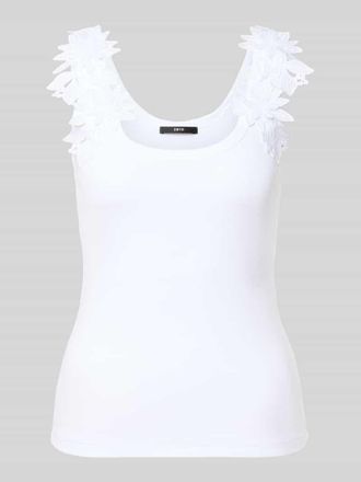 Zero Tanktop mit floralen Applikationen in Offwhite, Gr&ouml;&szlig;e 34