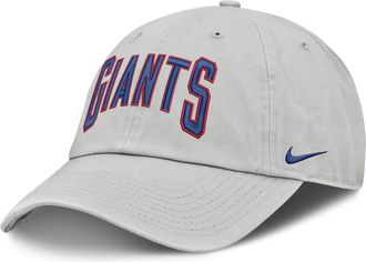 Nike New York Giants Primetime Club Arched Nike Mens NFL Adjustable Hat in Grey | NF020BB8I-BYX