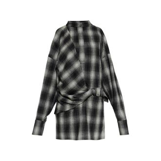 Iro Narissa Check Cold-shoulder Mini Dress