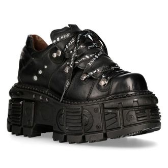 New Rock Unisex Platform Punk Metal Boots- M-TANK120N in Black | Size: 7