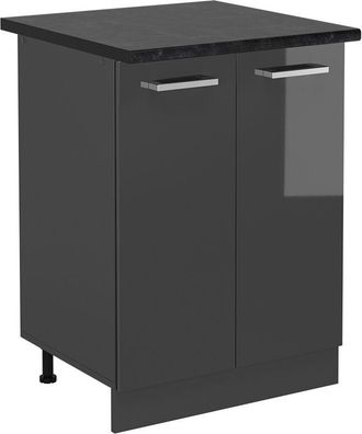 Vicco Mueble Bajo De Cocina R-line, Antracita Alto Brillo, 60 Cm, Et Antracita