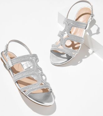 Talbots Kalen Raffia Cord Sandals - Metallic - Silver - 10 1/2 M Talbots