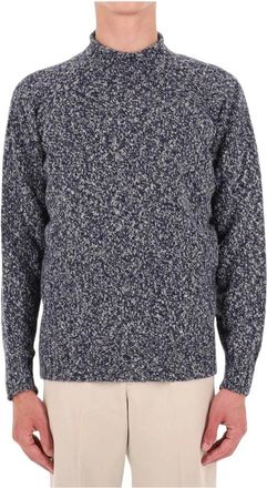Drumohr Melange Crewneck - Heren - Truien - Blauw - Maat: L Wol