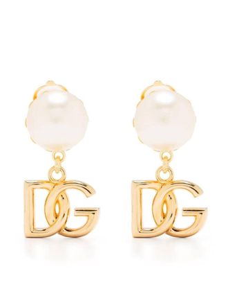 Dolce & Gabbana Earrings With Dg Logo And Pearl Accessories