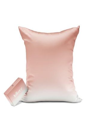 Blissy Mulberry Silk Pillowcase in Rose Gold Ombre at Nordstrom, Size Standard