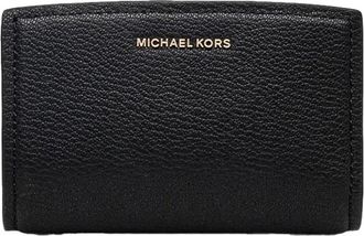 Michael Kors Bryant Medium Pebbled Leather Wallet - Dames - Portefeuilles - Zwart - ONE Size - Leer - Accessoires