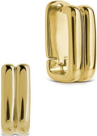 Sterling Forever Arianna Ribbed Square Hoop Earrings in Gold at Nordstrom Rack