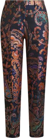 Etro jacquard floral-paisley cigarette trousers - women - Fabric - 42 - Blue