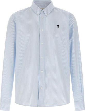 Ami Heren, Overhemden, Blauw, Maat: M Katoen