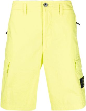 Stone Island Compass logo-patch cargo shorts - men - Cotton/Spandex/Elastane - 28 - Green