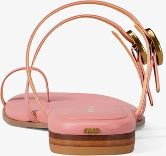 Michael Kors Kya Leather Flat Sandal