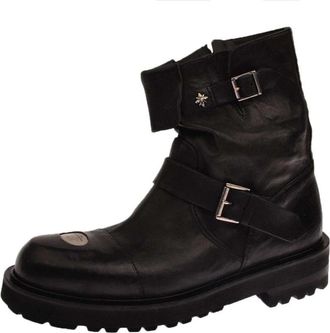 John Richmond Schoenen - Heren - Enkellaarsjes - Zwart - 43 EU - Leer - Schoenen