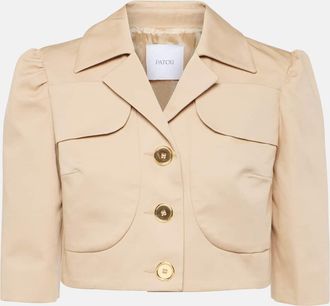 Patou Cropped cotton gabardine jacket