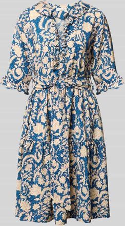 Christian Berg Knielanges Kleid aus Viskose im Allover-Look in Royal, Gr&ouml;&szlig;e 34