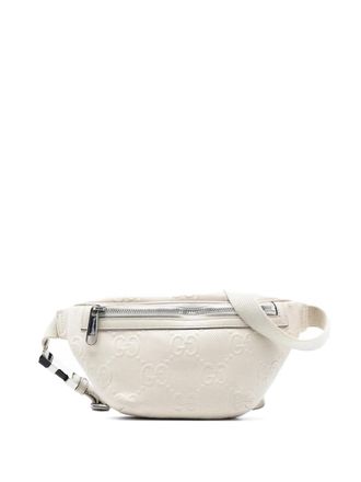 Gucci 2016-2025 GG Embossed Perforated Leather belt bag - White