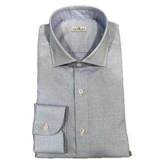 Sonrisa Blauw Katoen Micro-Patroon Overhemd - Heren - Casual Overhemden - Grijs - 3XL - Katoen - Overhemden