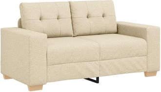 vidaXL Loveseat Sofa with Cushion Cream Fabric Vidaxl