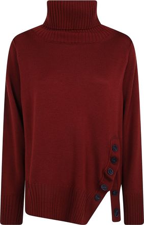 Pierantonio Gaspari Sweater High Neck Buttons 1V6808m. Qb3 V28 Sienna