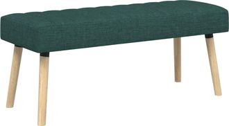 vidaXL Banco Con Tapizado En Canal Verde Oscuro 110 X 40 X 46 Cm Tela Vidaxl