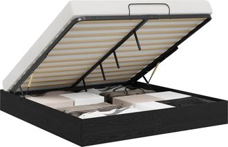 vidaXL Estructura De Cama Ottoman Roble Negro 160 X 200 Cm Vidaxl