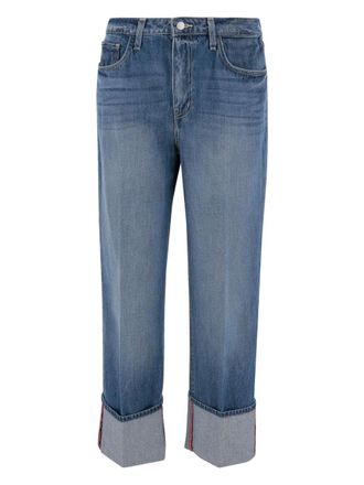 L'agence logo-patch jeans - women - Cotton - 26 - Blue