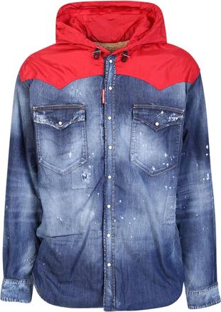 Dsquared2 Hooded Hybrid Denim Jacket - Heren - Spijkerjassen - Blauw - M - Denim - Jassen