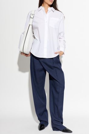 Michael Michael Kors Cotton Shirt With Pocket, Womens, White