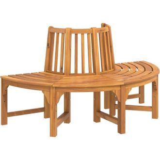 vidaXL Banco De &Aacute;rbol Semicircular Madera Maciza Eucalipto &Oslash;160 Cm Vidaxl