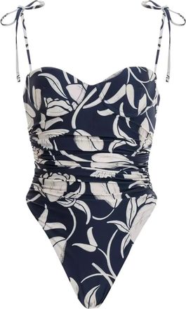 Agua Bendita Costume da bagno a fiori - Blu