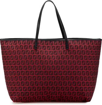 Fendi 2000-2010 Medium Zucchino Canvas Roll tote bag - Red