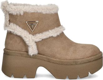 Guess Co Bridgete faux fur-trim ankle boots - women - Polyester/Polyester/Rubber - 36 - Brown