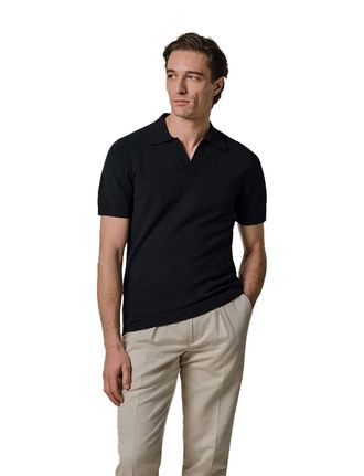 Profuomo Poloshirt Profuomo navy v-hals