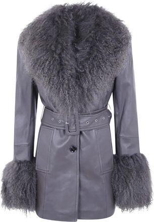 Stand Studio Mimmi Jacket - Dames - Leren en Su&egrave;de Jassen - Grijs - XS - Leer - Jassen
